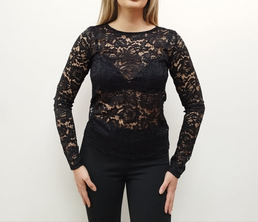 MAGLIA IN PIZZO NERA